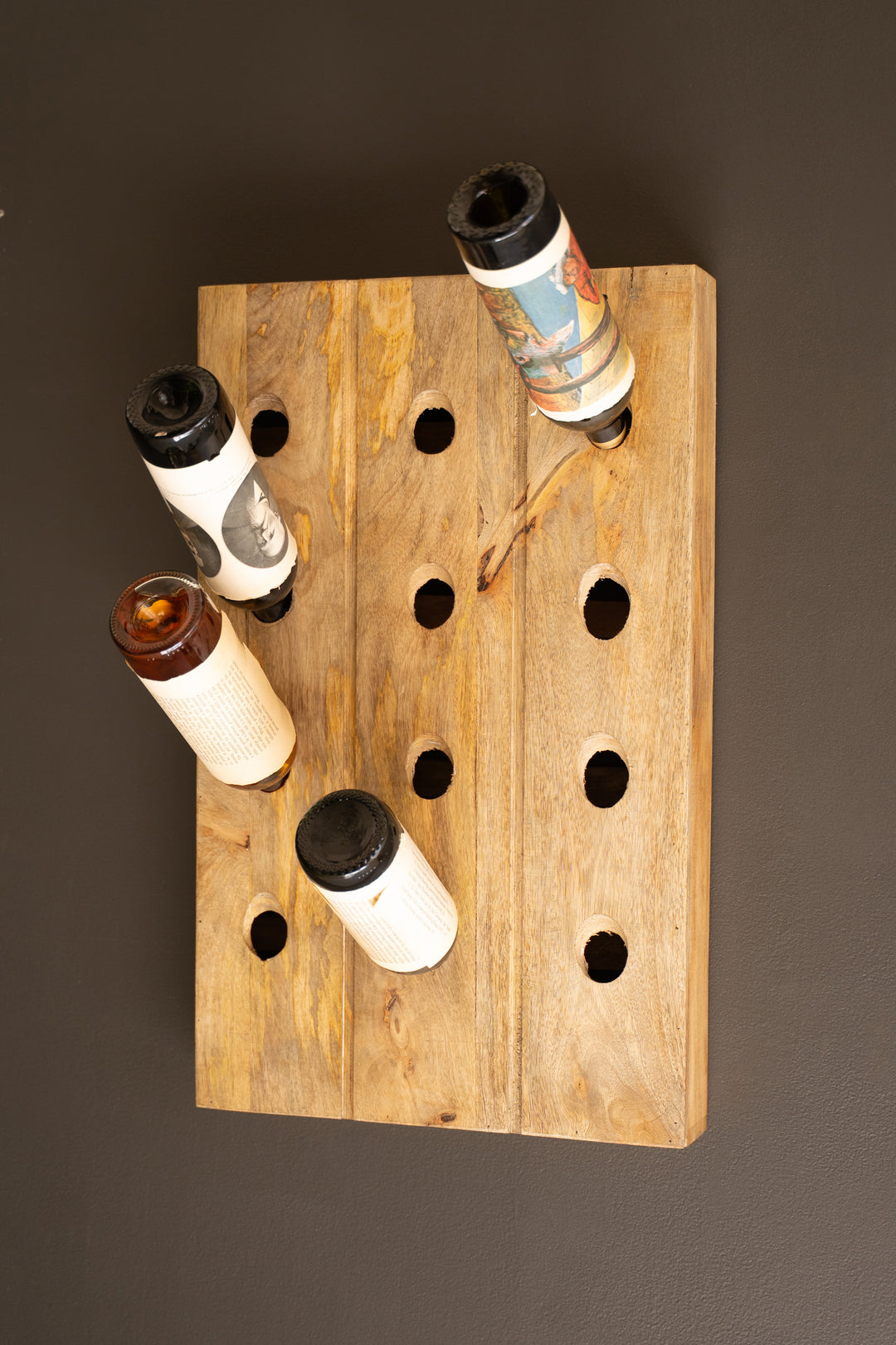 Wooden Wall Wine Rack