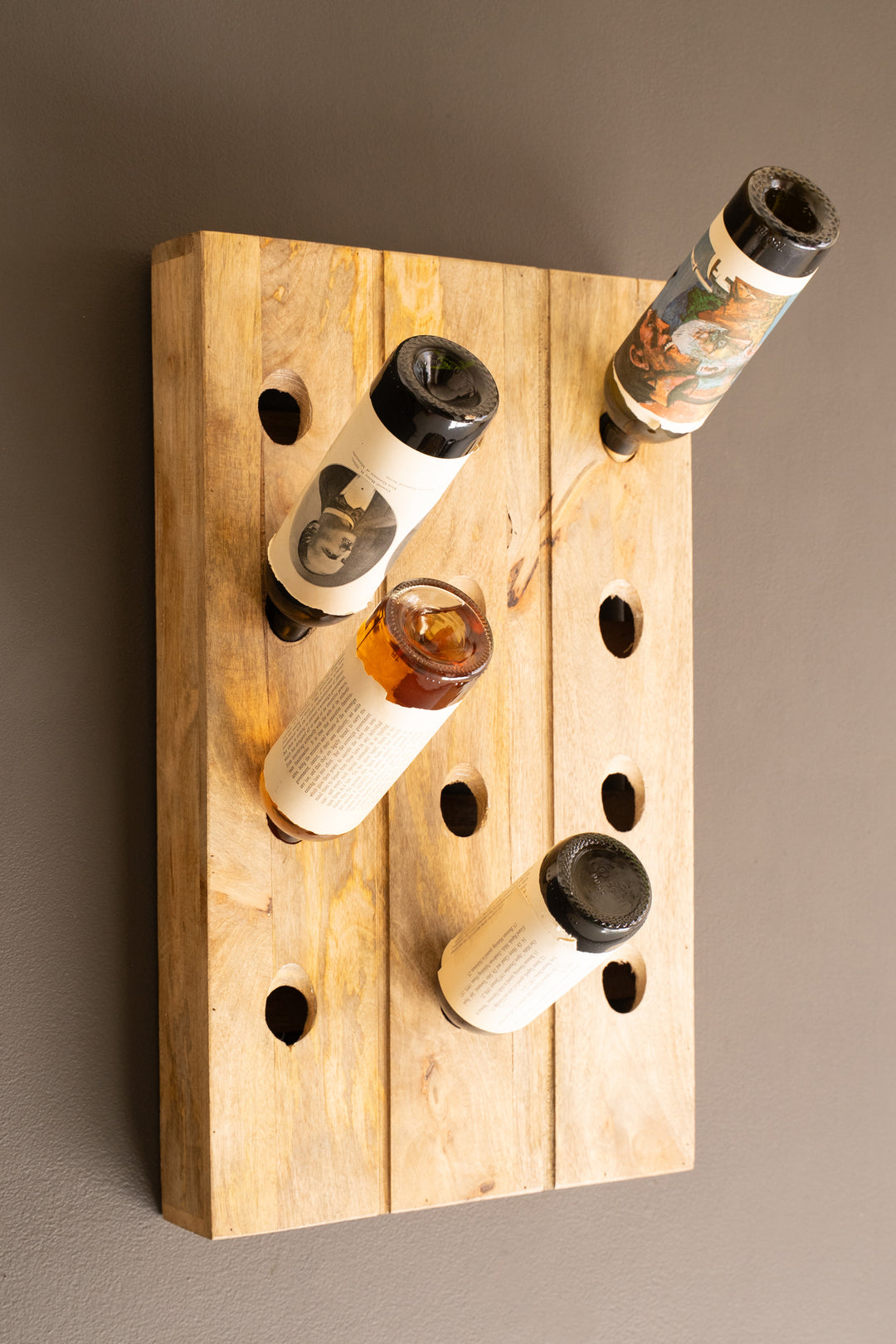 Wooden Wall Wine Rack
