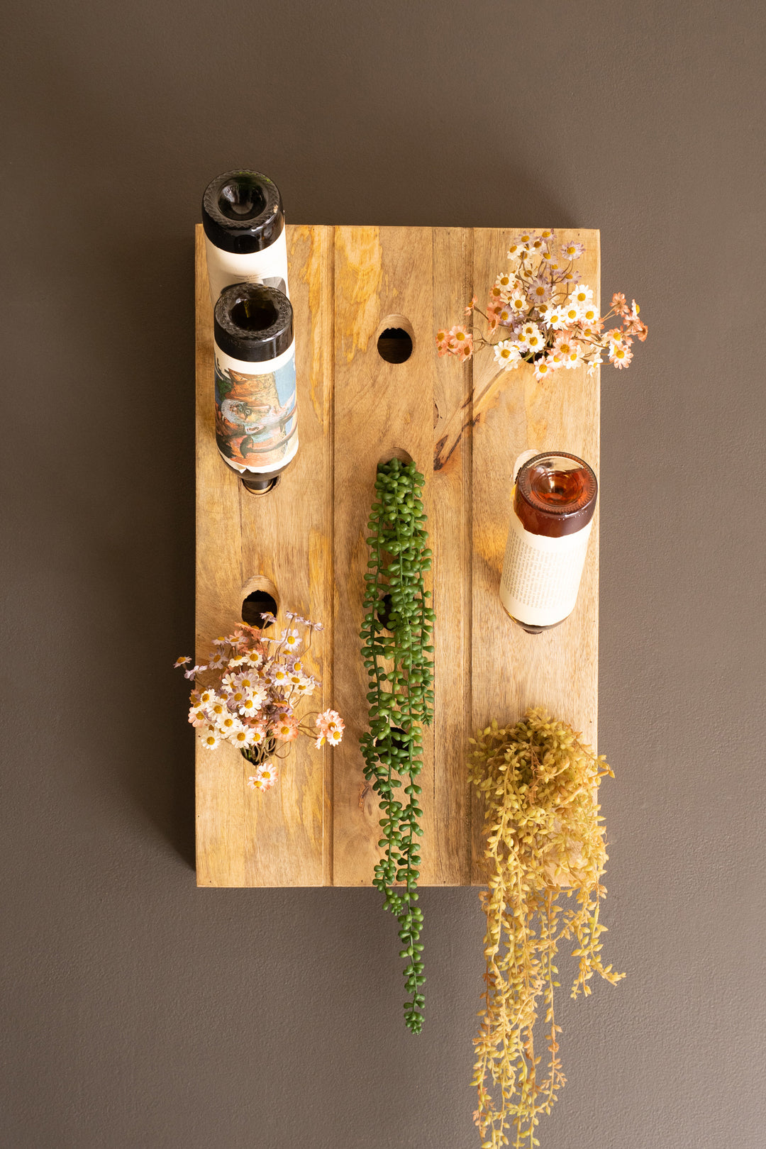 Wooden Wall Wine Rack