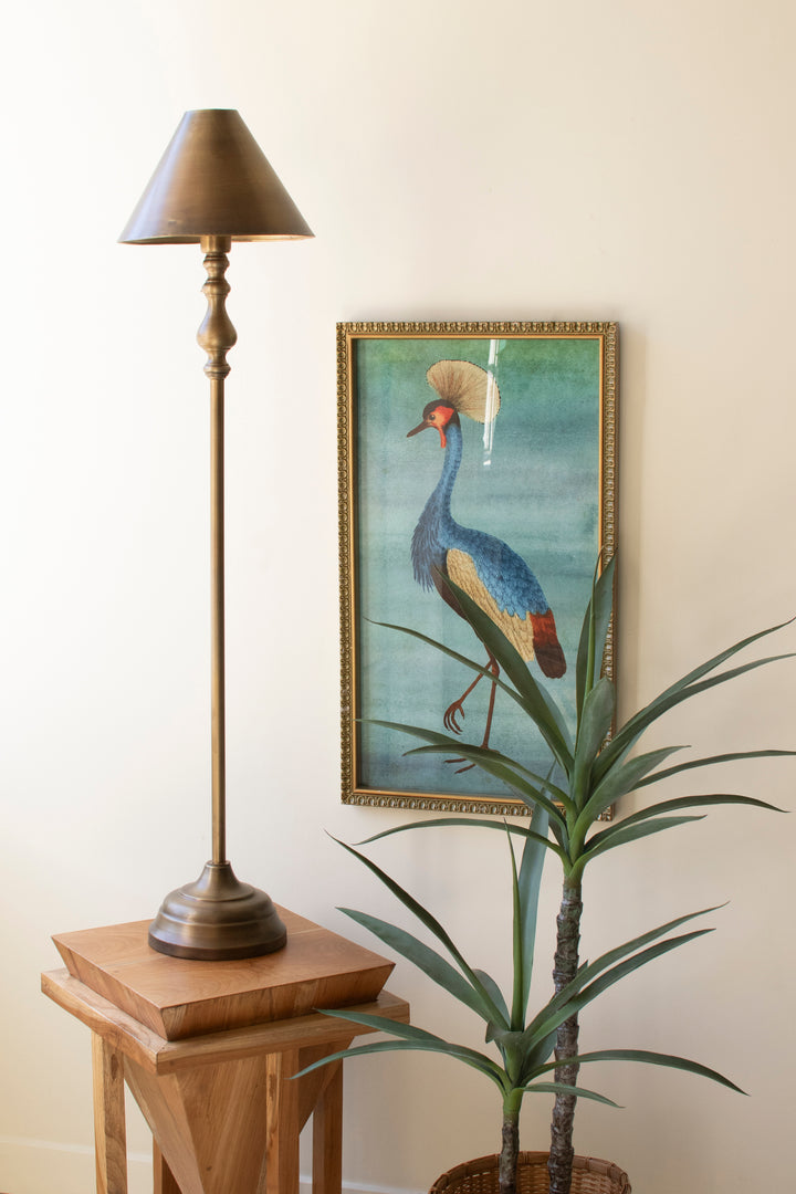Antique Gold Double Floor Lamp with Metal Shades