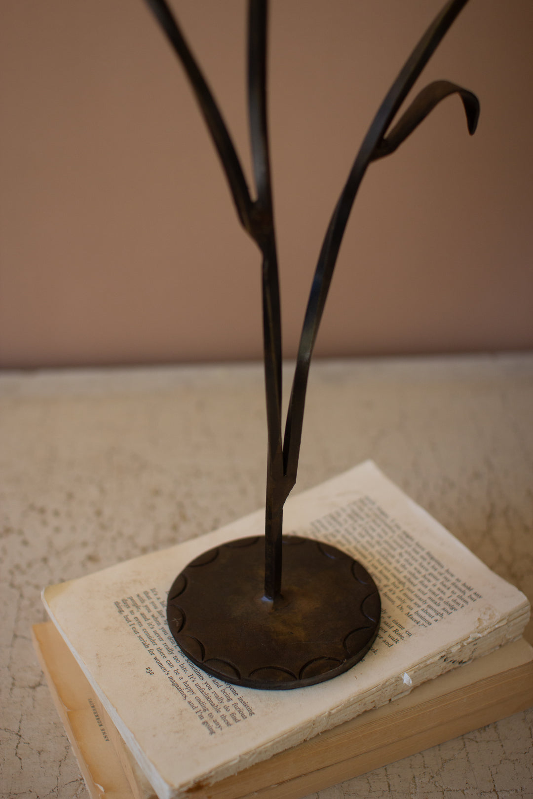 Set of 2 Forged-Iron Triple Taper Candelabras