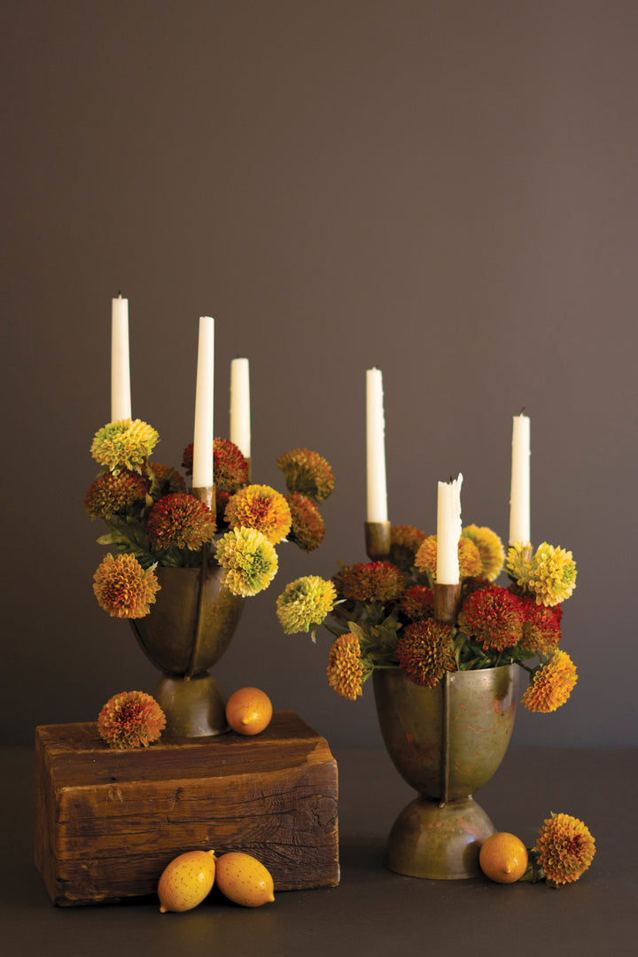 Set of 2 Taper Candelabras with Planters