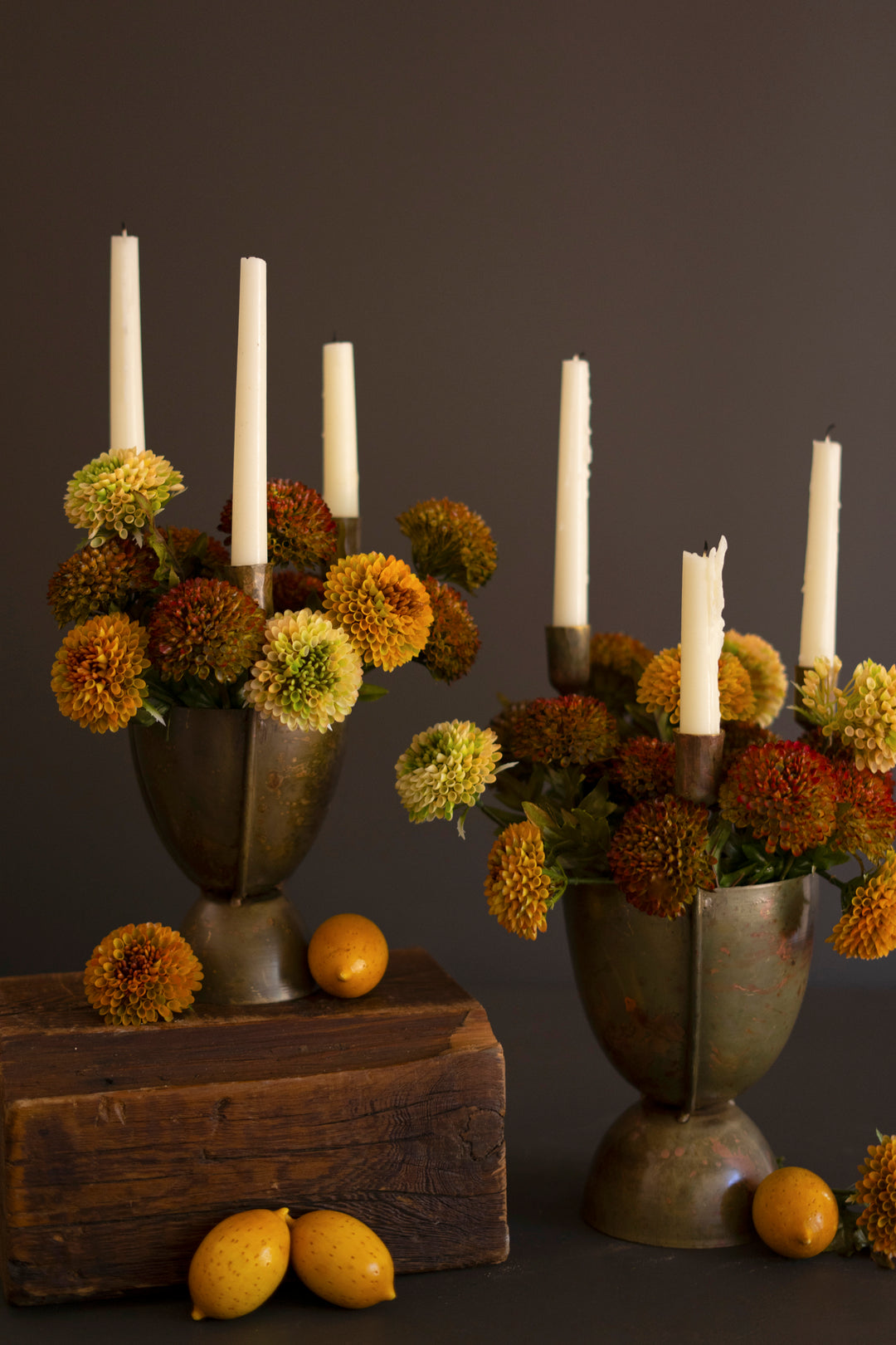 Set of 2 Taper Candelabras with Planters