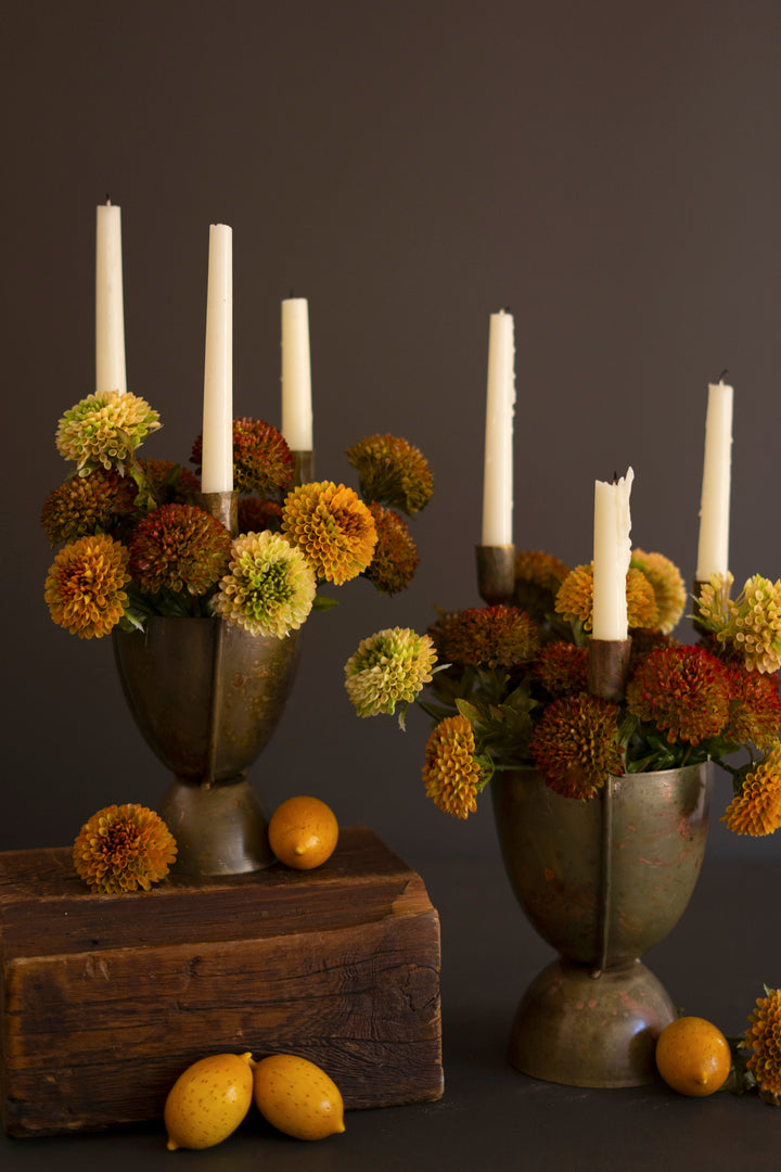 Set of 2 Taper Candelabras with Planters