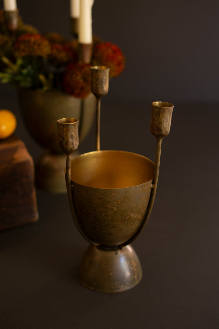 Set of 2 Taper Candelabras with Planters