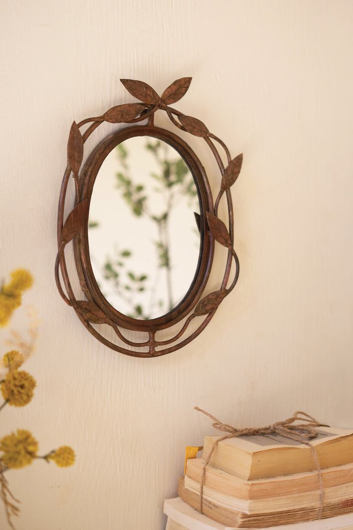 Forged-Iron Vine Framed Mirror