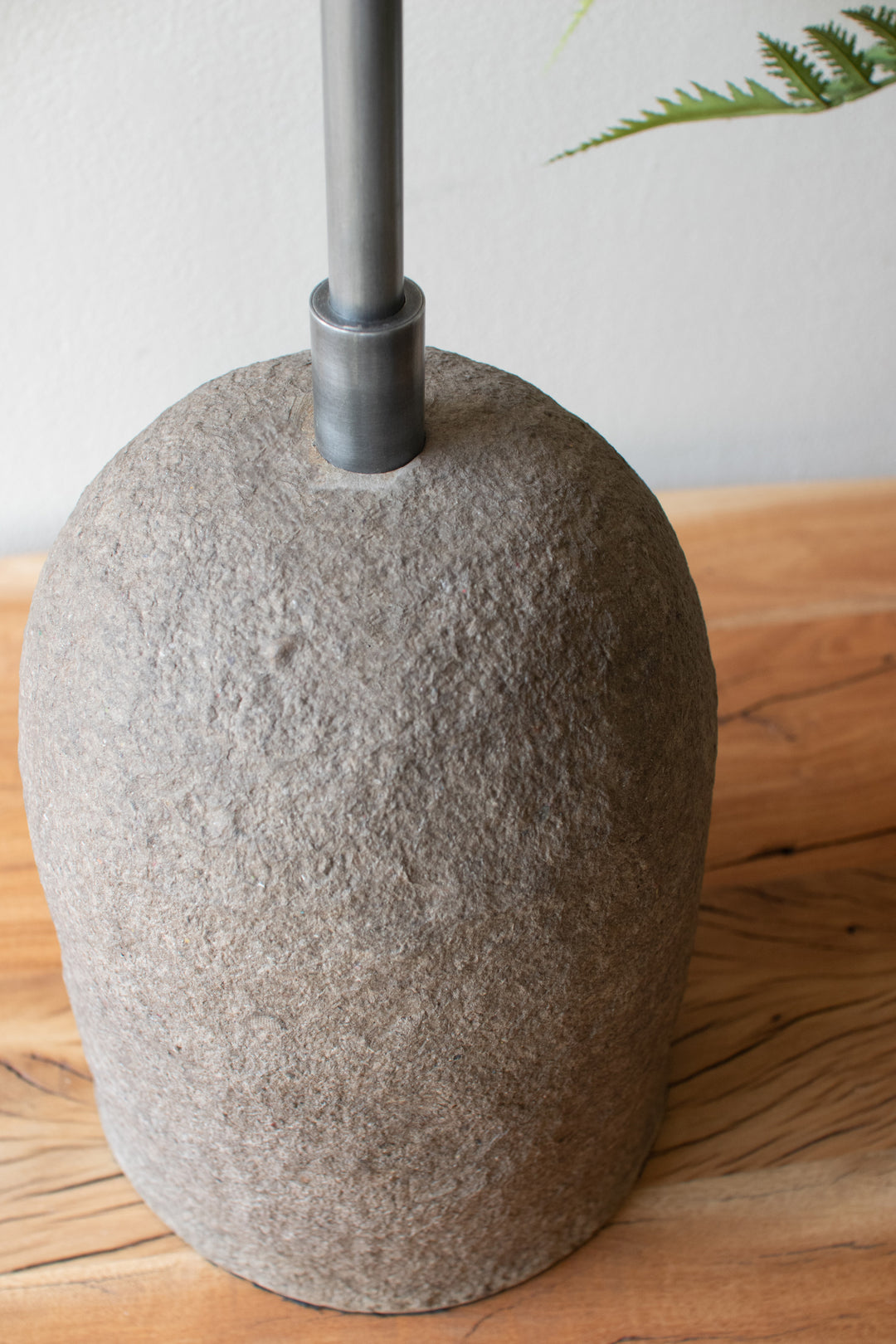 Paper Mache Table Lamp and Rattan Shade