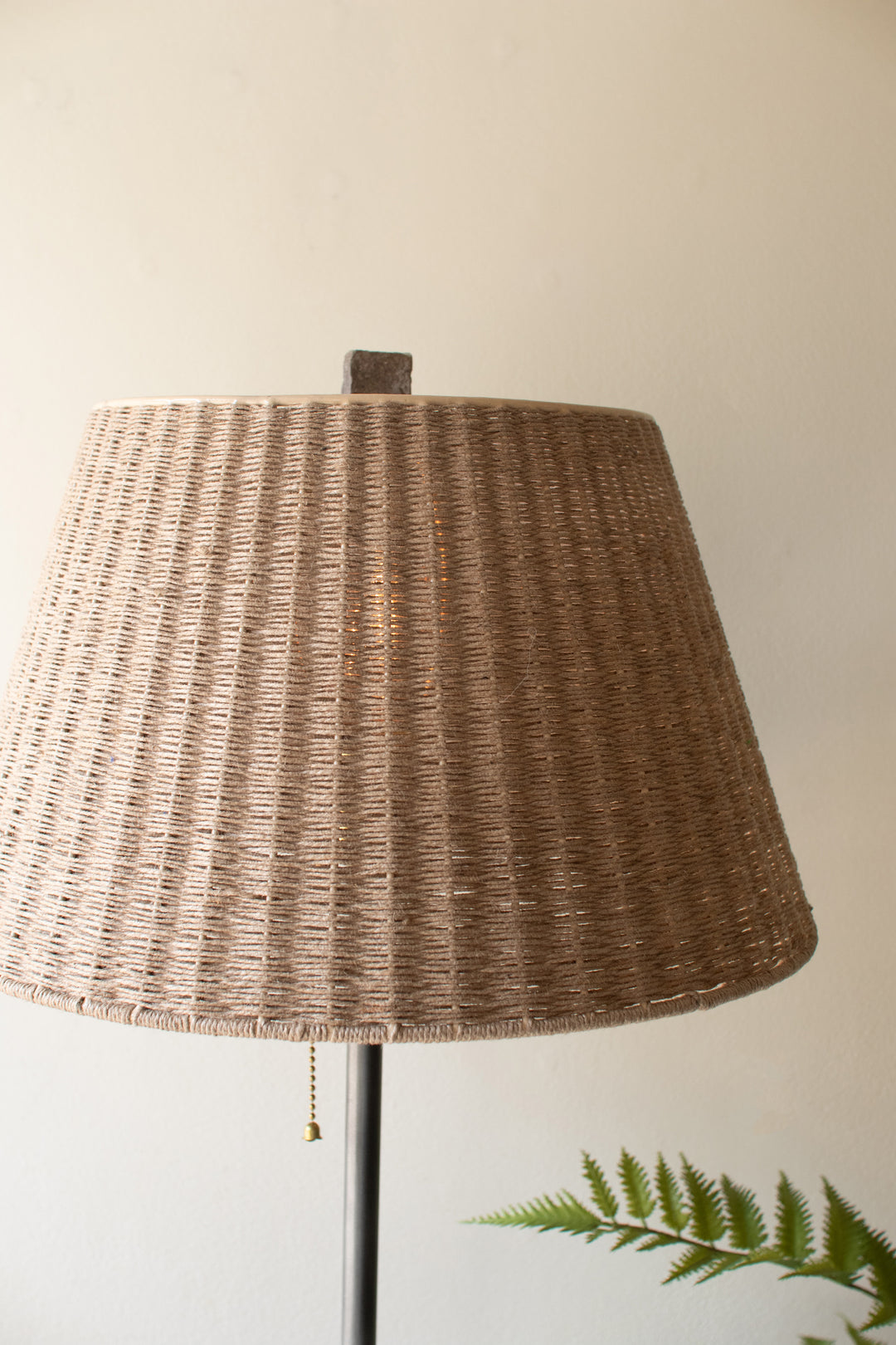 Paper Mache Table Lamp and Rattan Shade