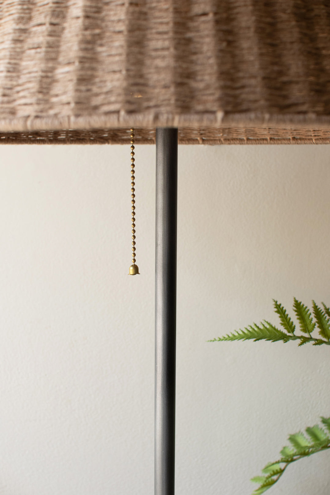 Paper Mache Table Lamp and Rattan Shade