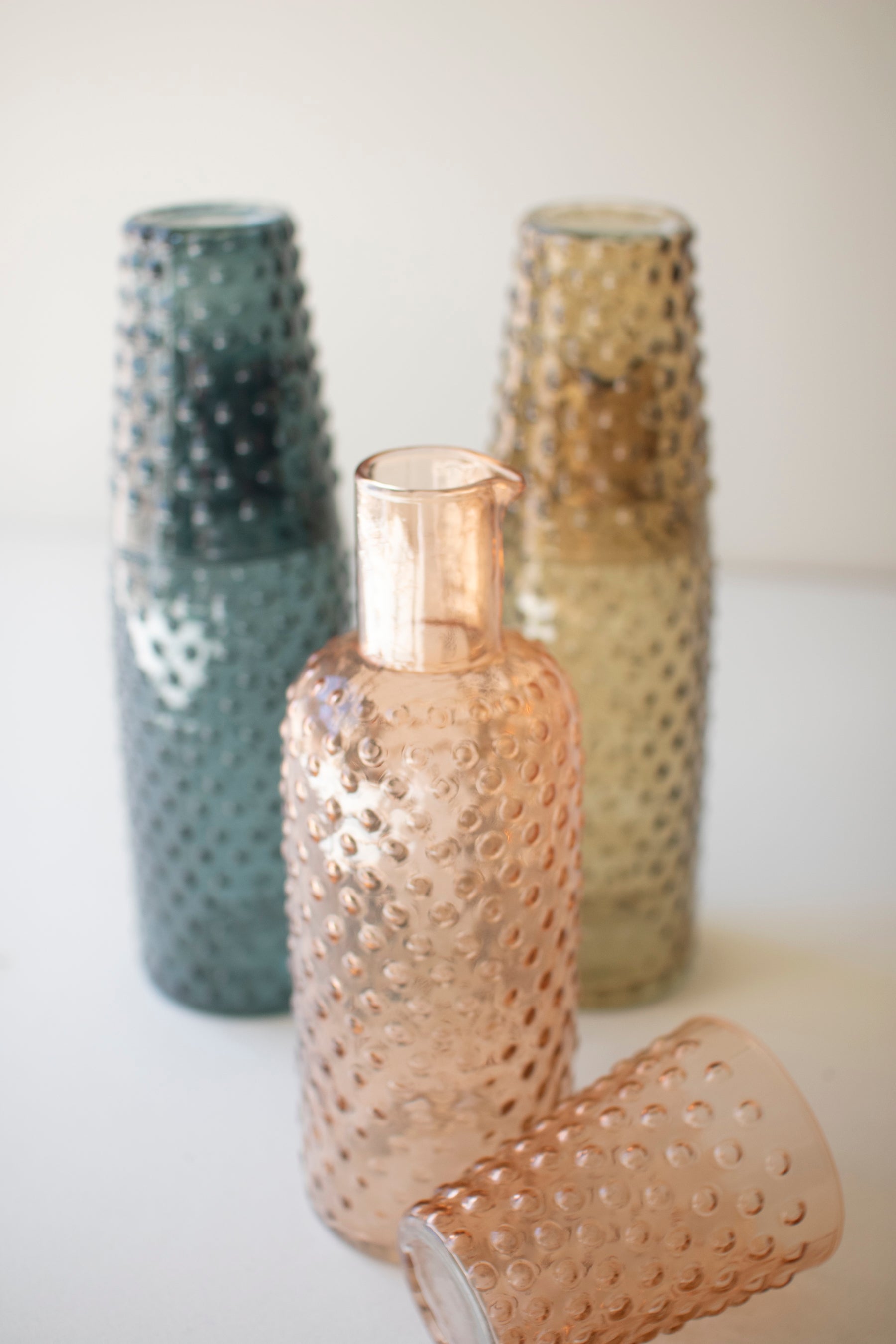 Kalalou Bubble Glass Carafe with Tumbler - Thumbnail 5