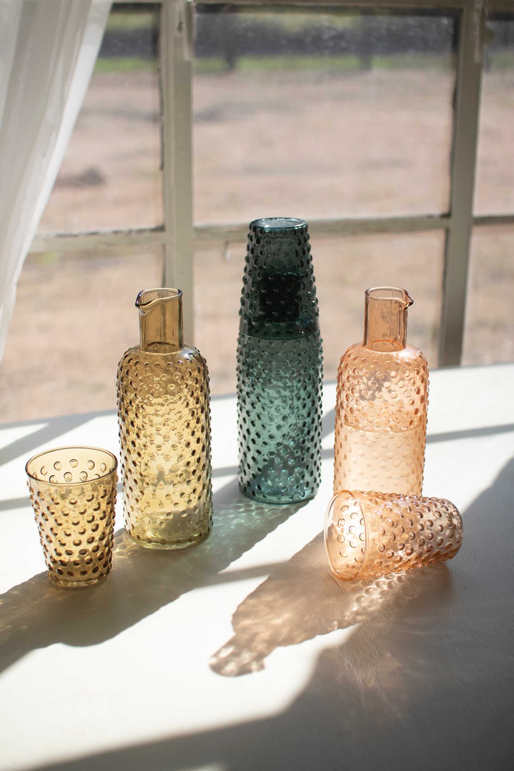 Kalalou Bubble Glass Carafe with Tumbler - Thumbnail 4