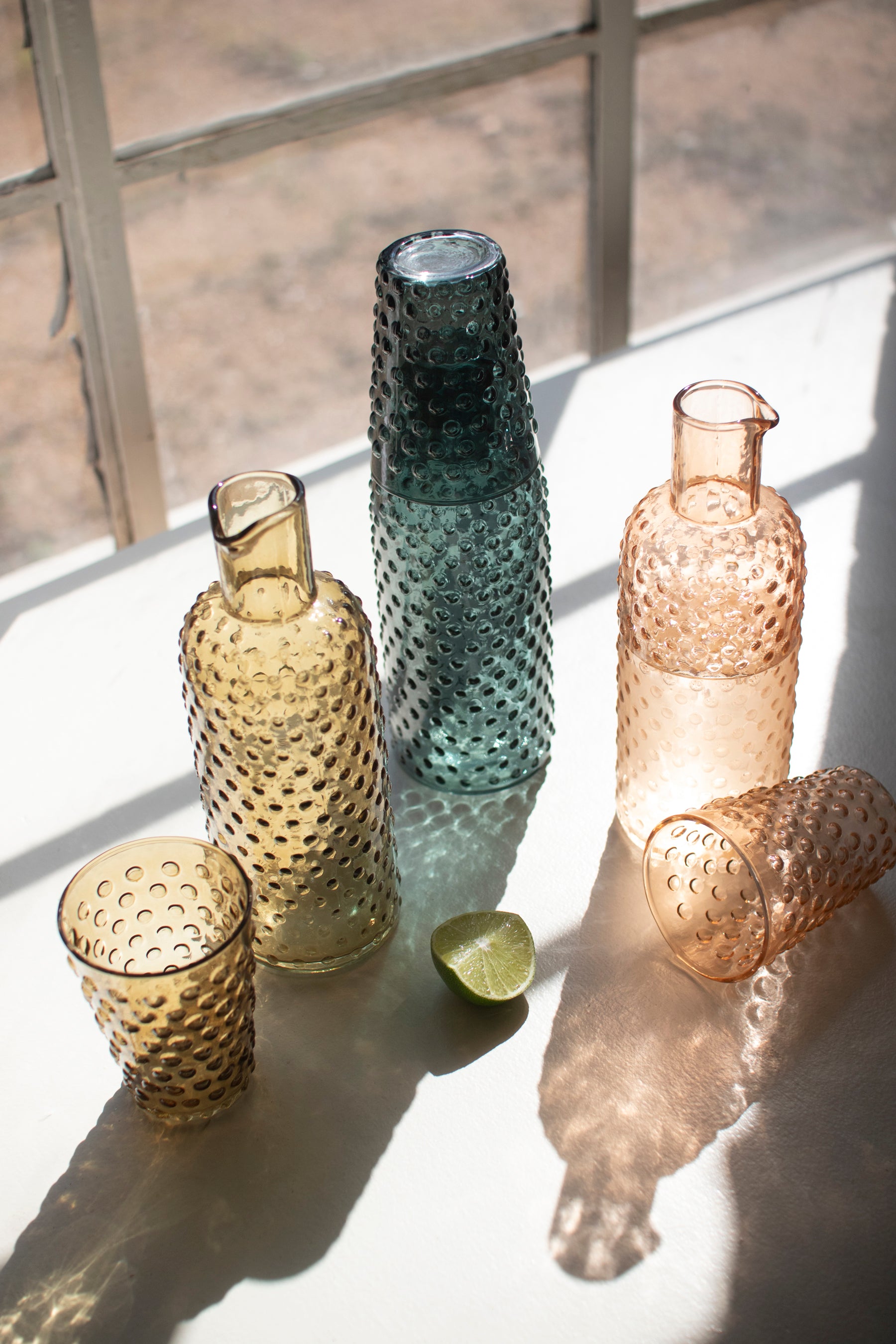 Kalalou Bubble Glass Carafe with Tumbler - Thumbnail 3