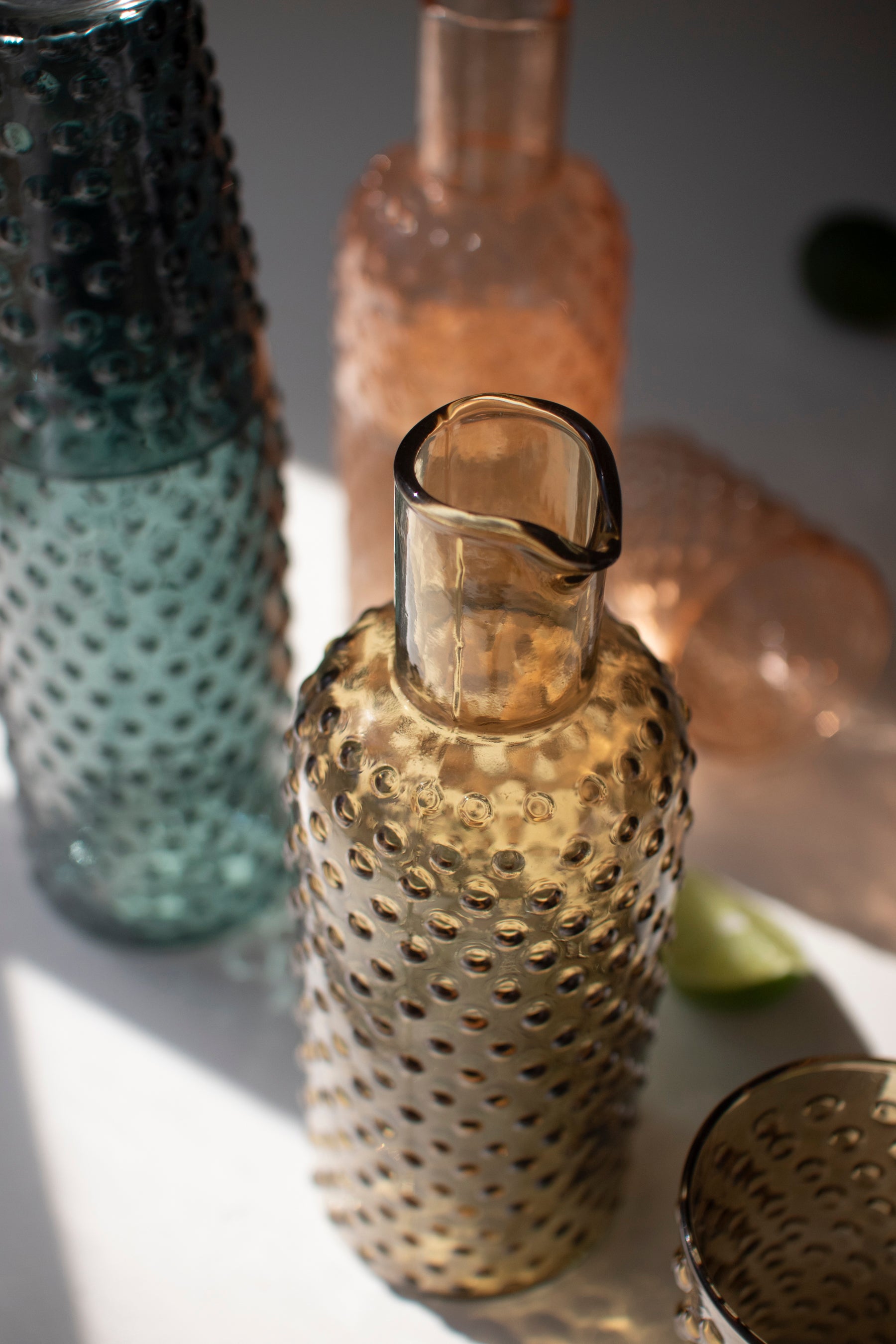 Kalalou Bubble Glass Carafe with Tumbler - Thumbnail 2