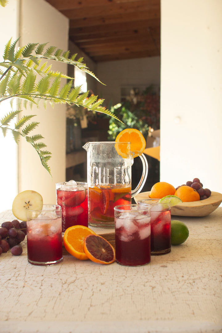 Glass Cheers Pitcher with 4 Glasses