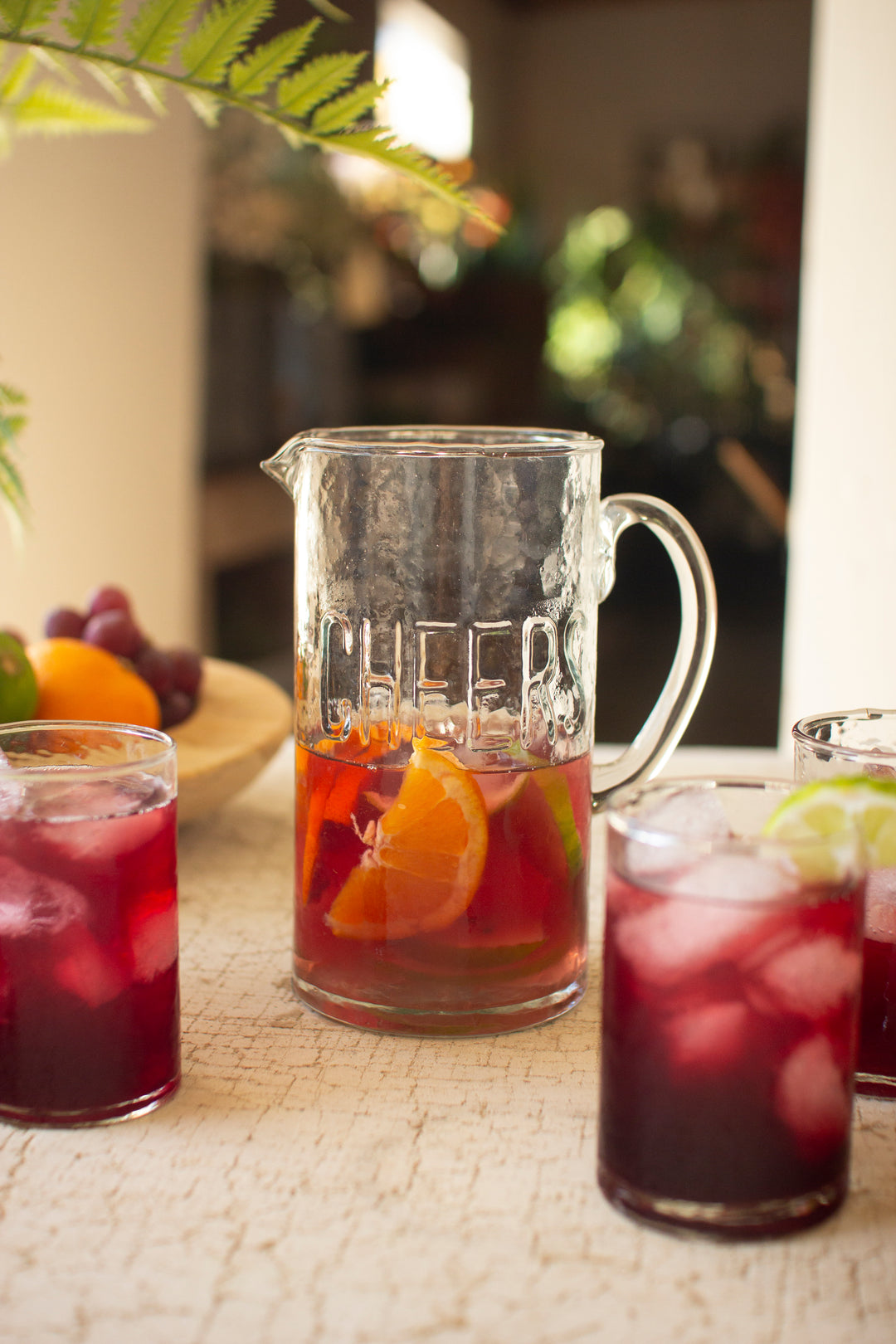 Glass Cheers Pitcher with 4 Glasses