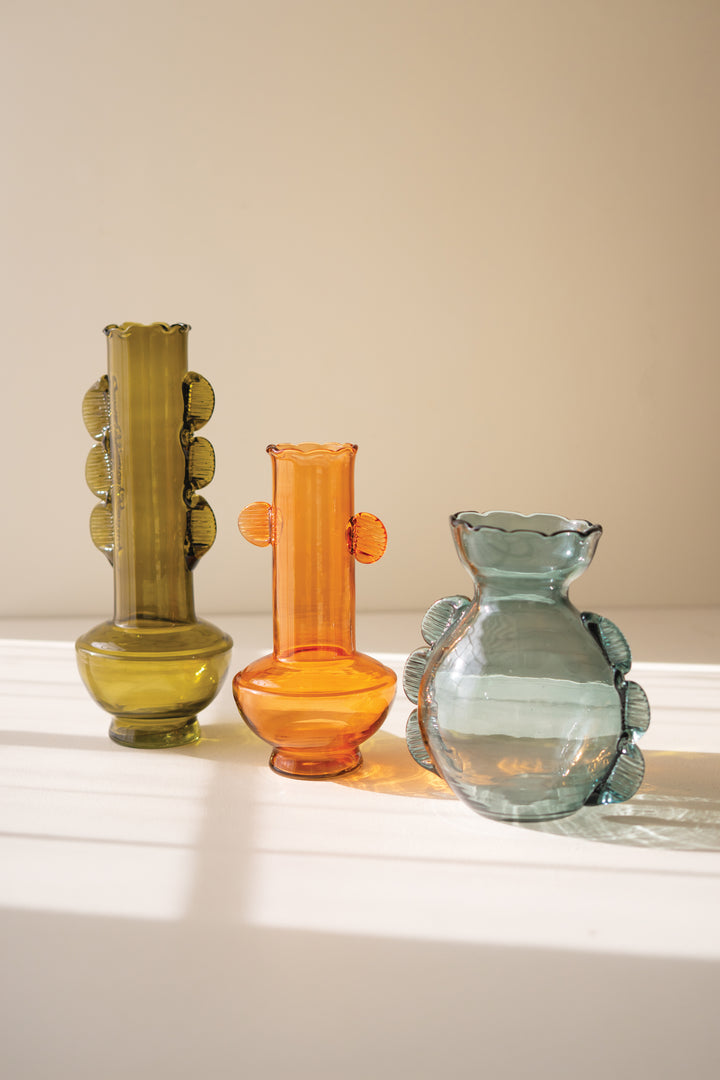 Set of 3 Funky Glass Vases