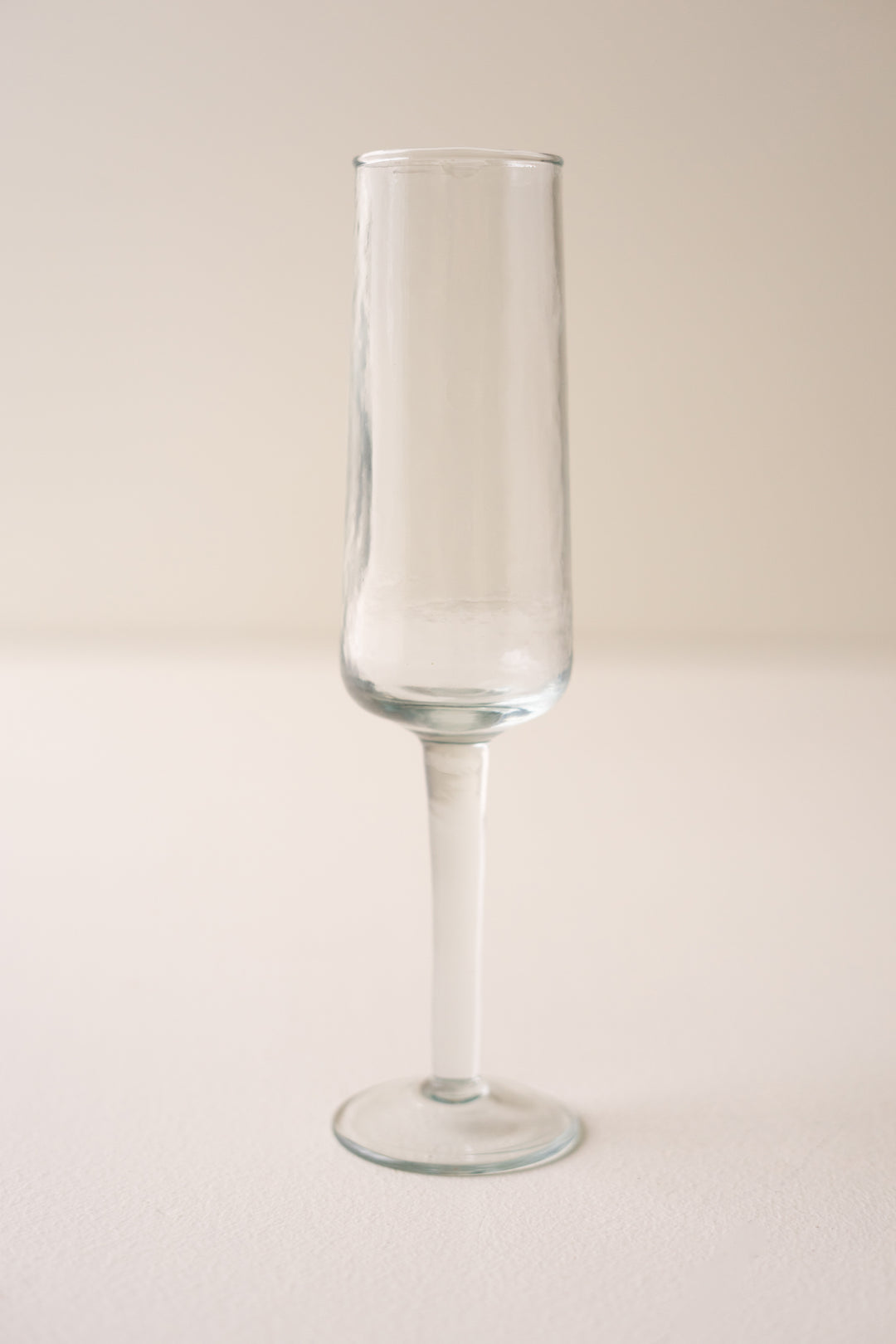 Hammered Glass Champagne Flute Set of Six