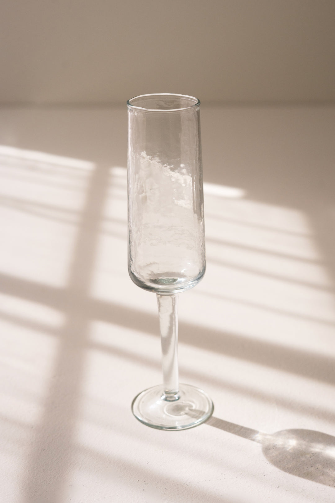Hammered Glass Champagne Flute Set of Six