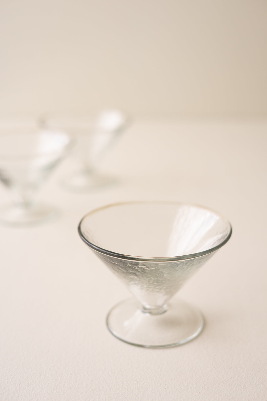 Hammered Glass Martini Glass Set of Six