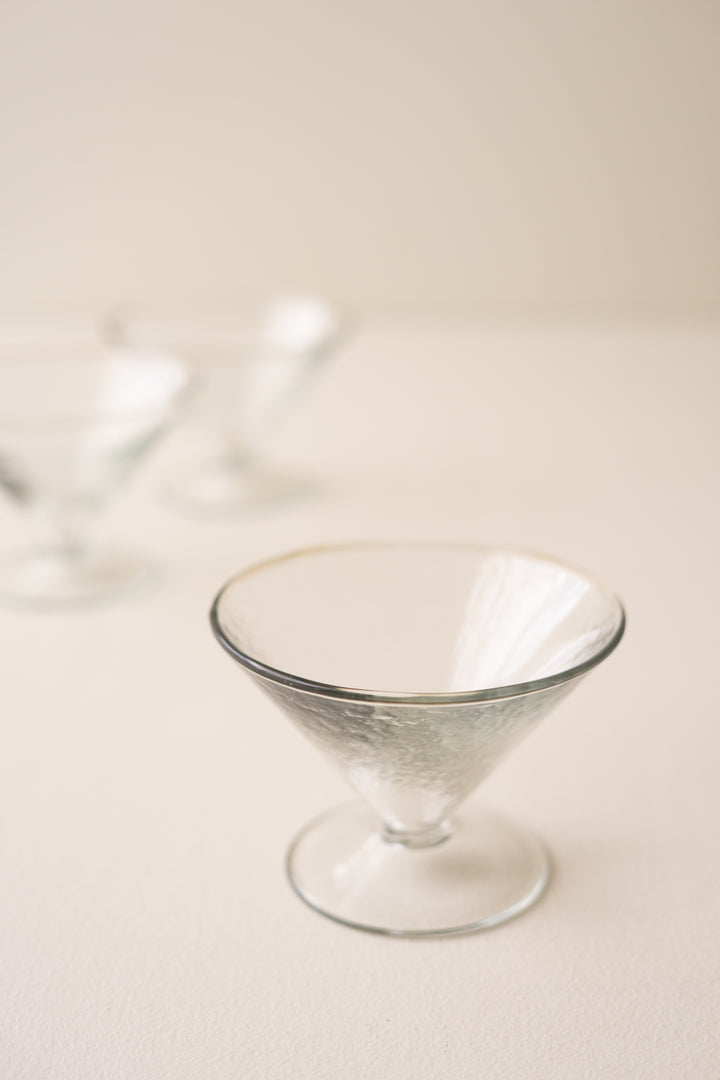 Hammered Glass Martini Glass Set of Six