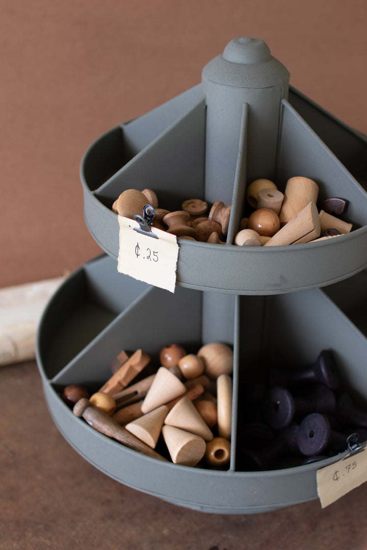 Two-Tiered Round Metal Rotating Organizer
