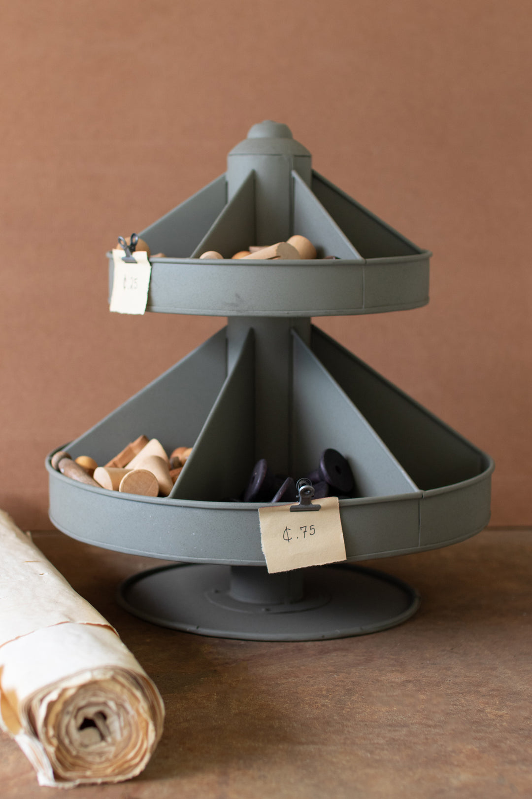 Two-Tiered Round Metal Rotating Organizer