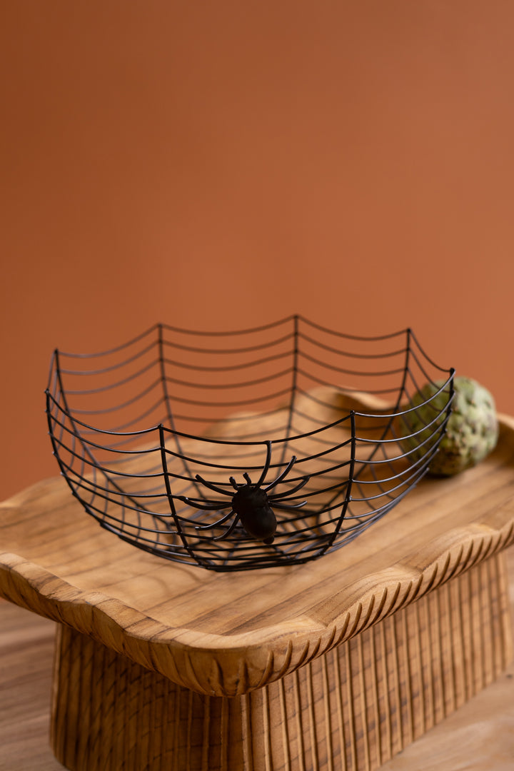 Wire Halloween Bowl with Spider