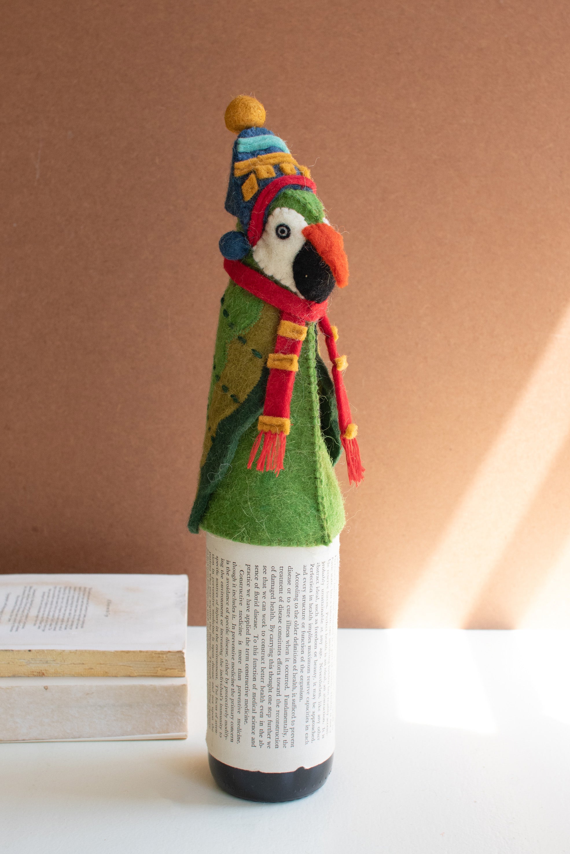 Felt Christmas Parrot Bottle Topper (Set of Six) - Thumbnail 3