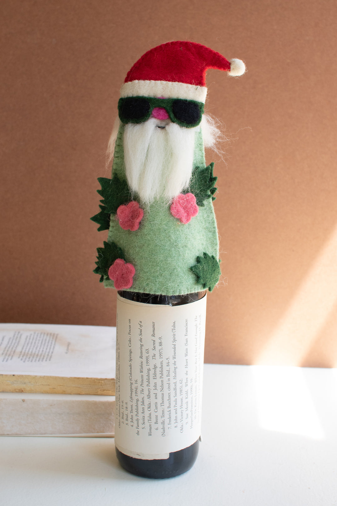Felt Cool Santa Bottle Topper (Set of Six)