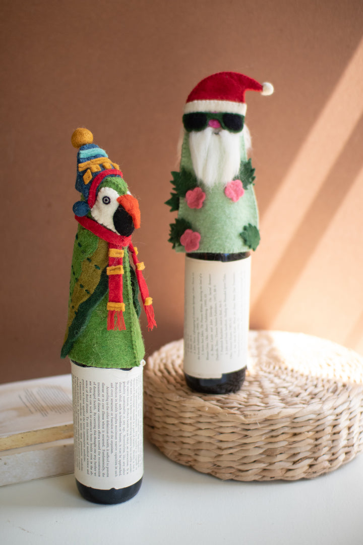 Felt Cool Santa Bottle Topper (Set of Six)