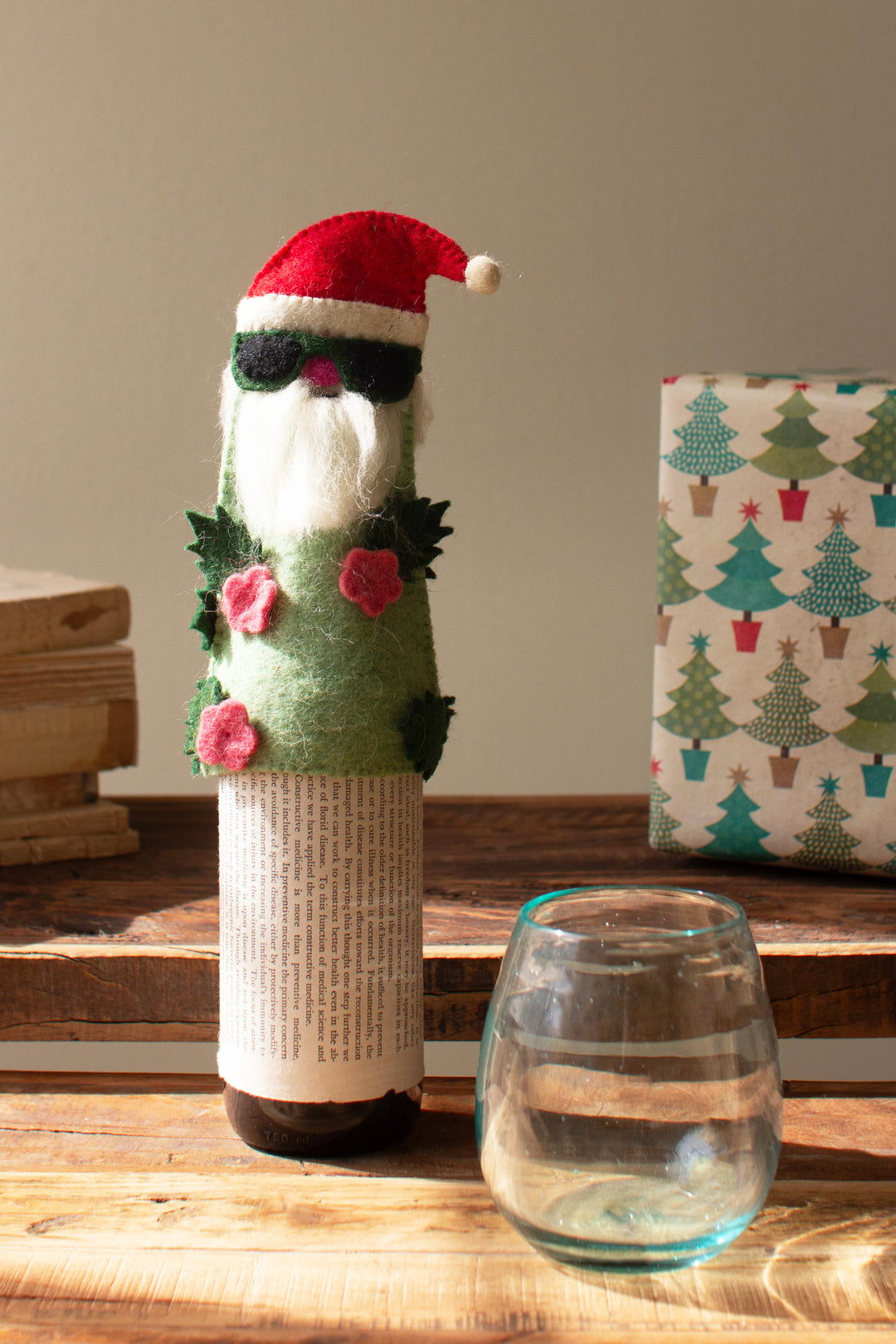 Felt Cool Santa Bottle Topper (Set of Six)