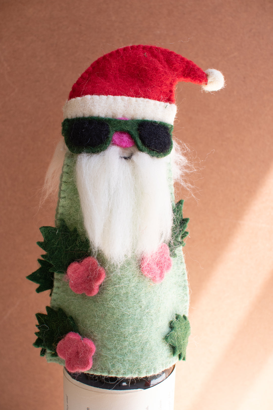 Felt Cool Santa Bottle Topper (Set of Six)