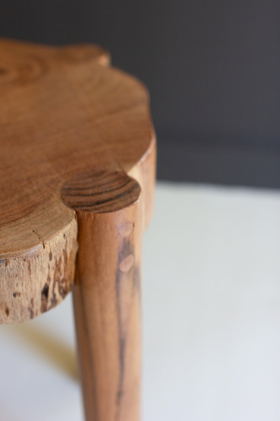 Set of 2 Acacia Wood Live Edge Accent Tables