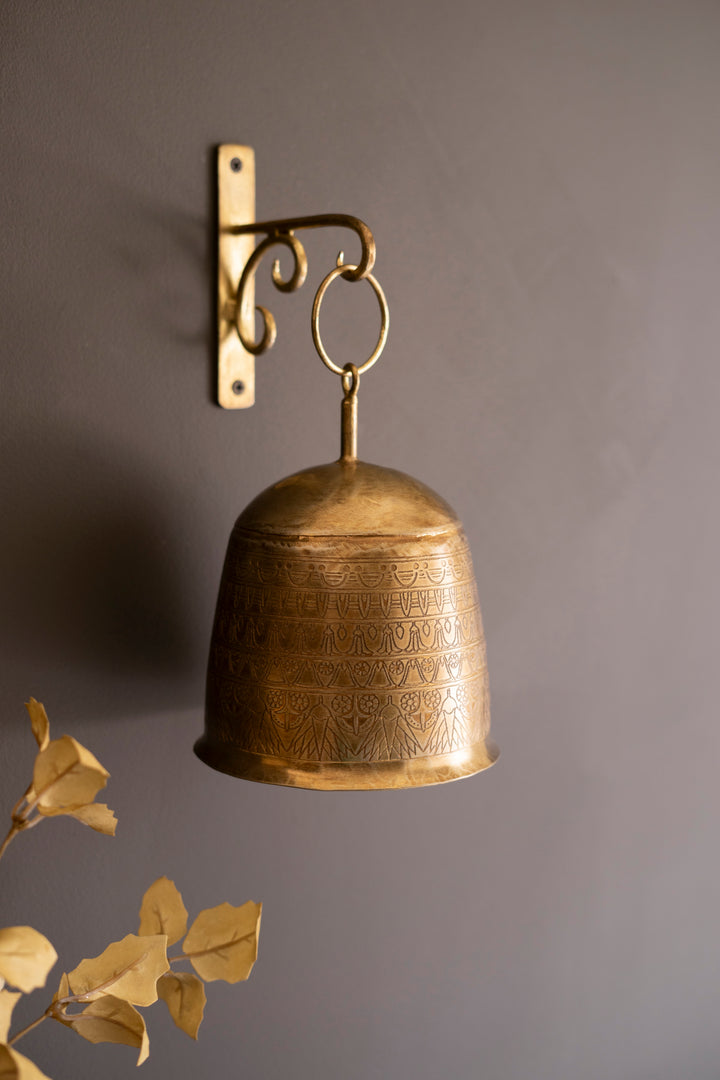 Antique Brass Bell and Wall Bracket