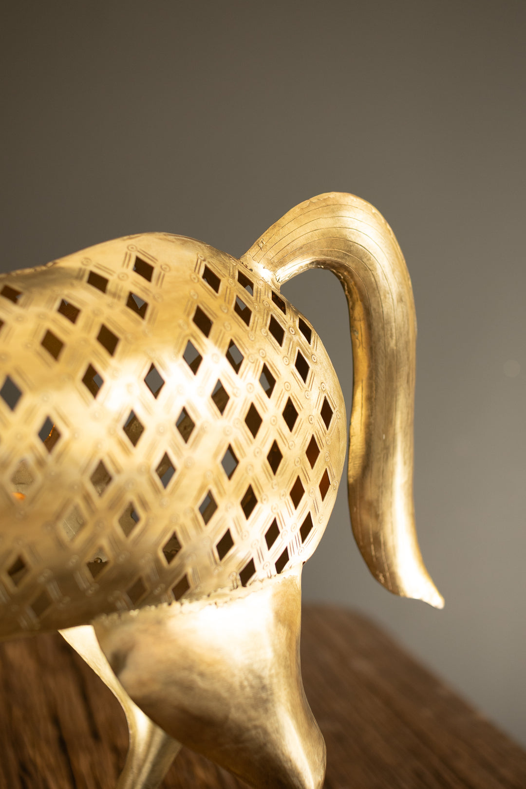 Antique Brass Horse Luminary