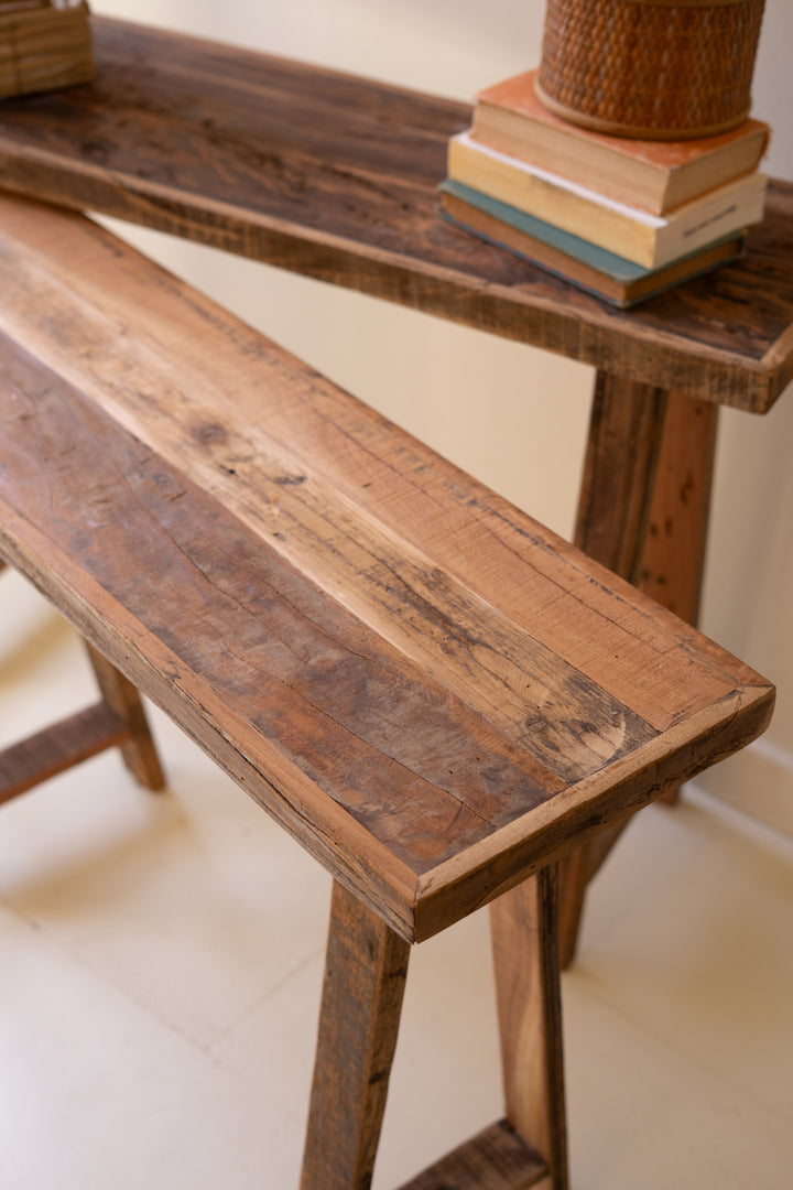 Set of 2 Recycled Wood Consoles