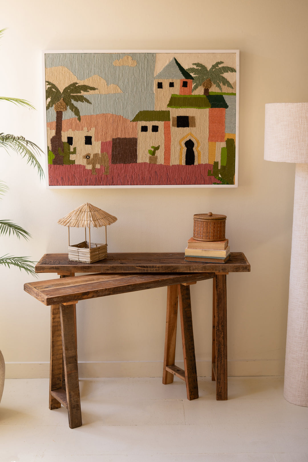 Set of 2 Recycled Wood Consoles