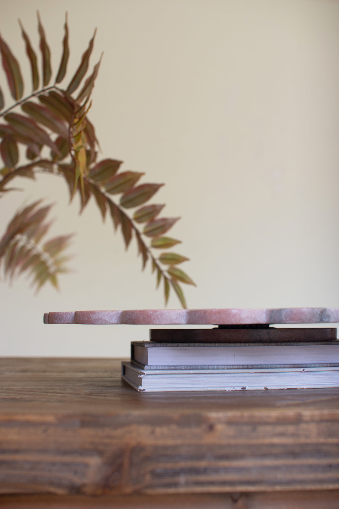 Scalloped Pink Marble Lazy Susan