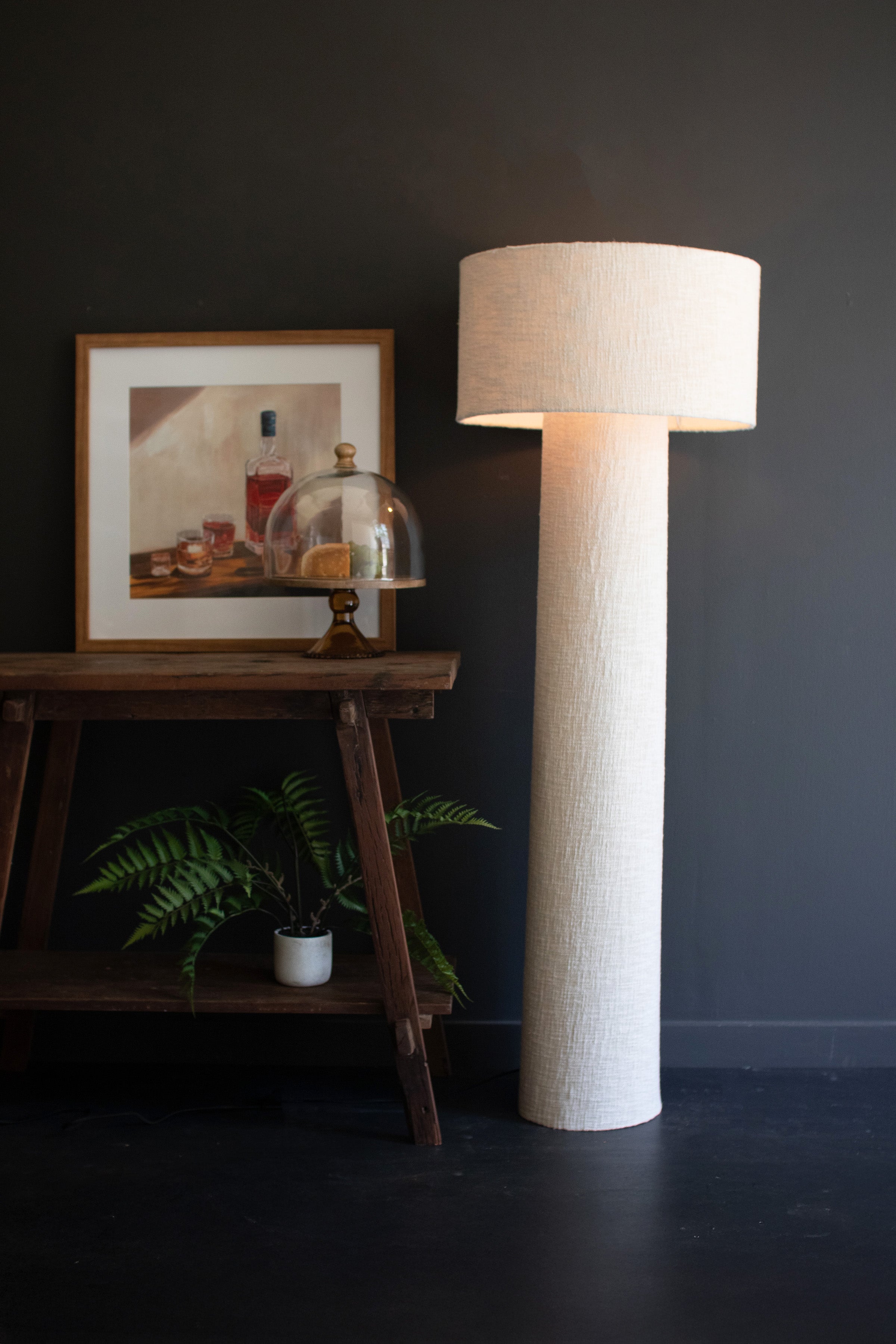 Boucle Fabric Floor Lamp with Shade - Thumbnail 3