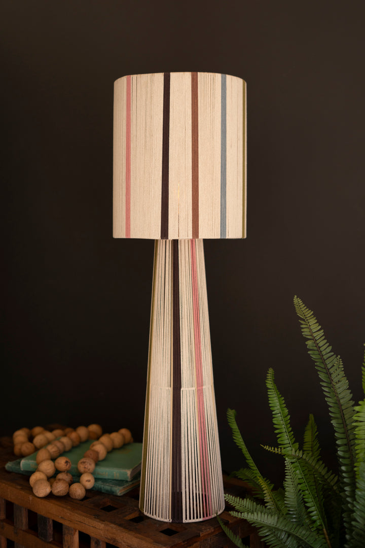 Multi-Striped String Table Lamp with Shade