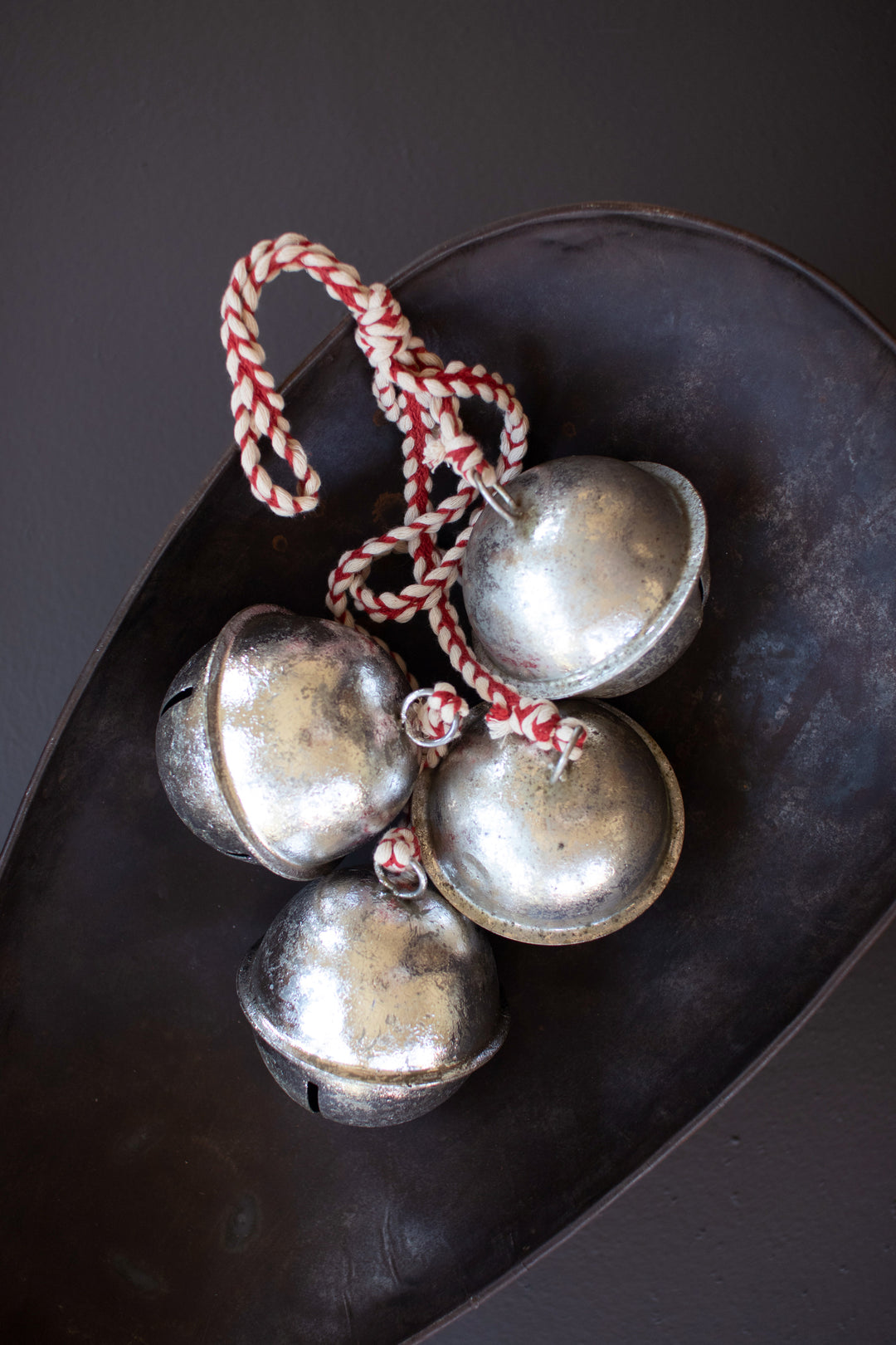 Antique Silver Jingle Bell Cluster (Set of Two)