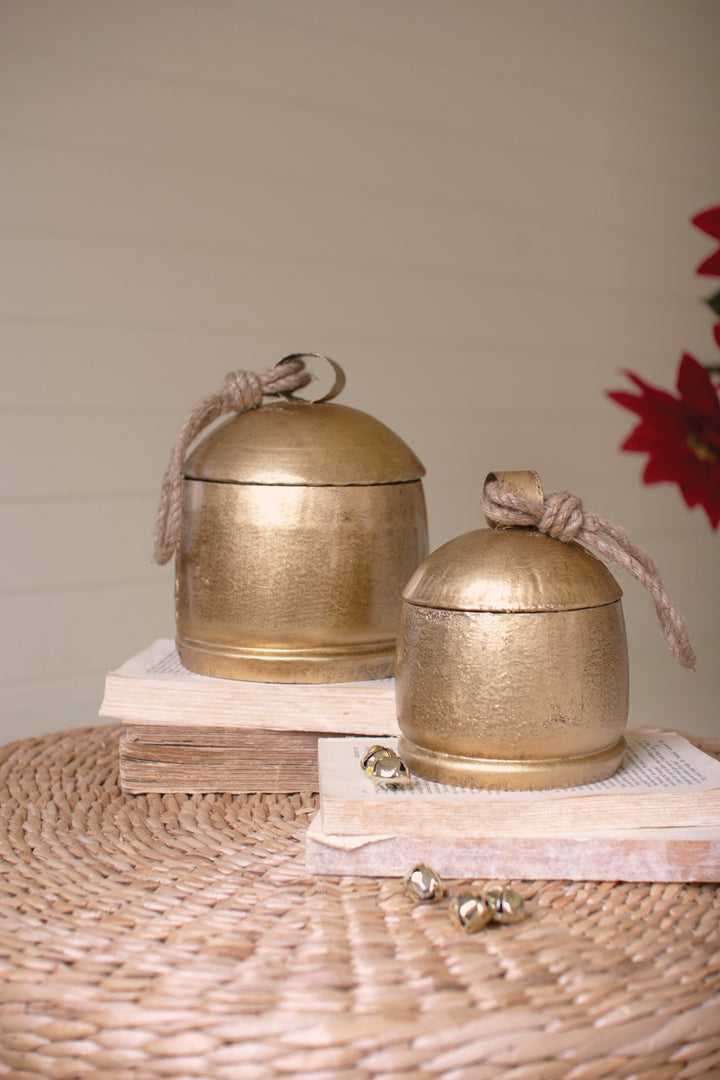 Set of 2 Christmas Bell Canisters (Two Sets)