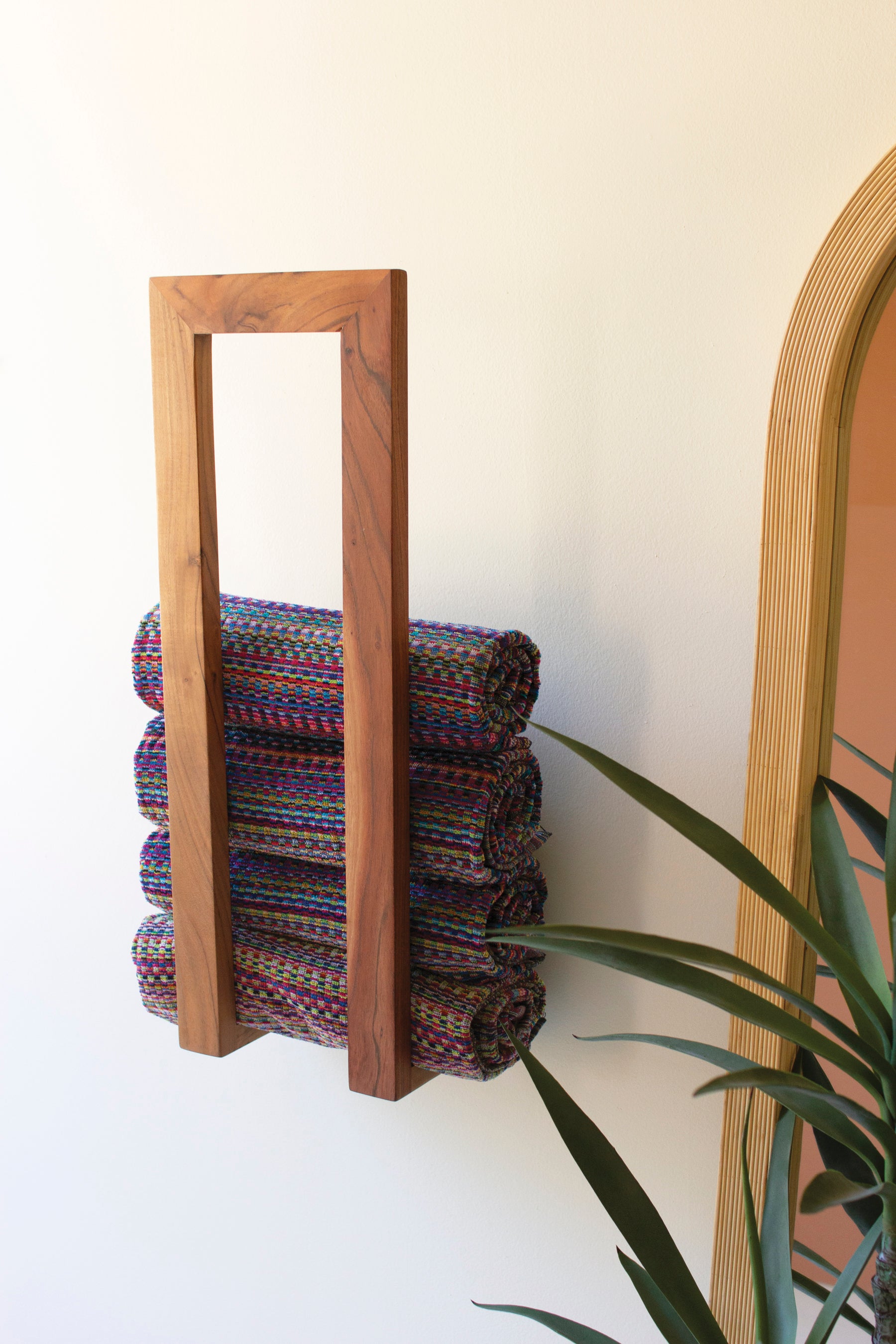 Wooden Wall Towel Rack - Thumbnail 4