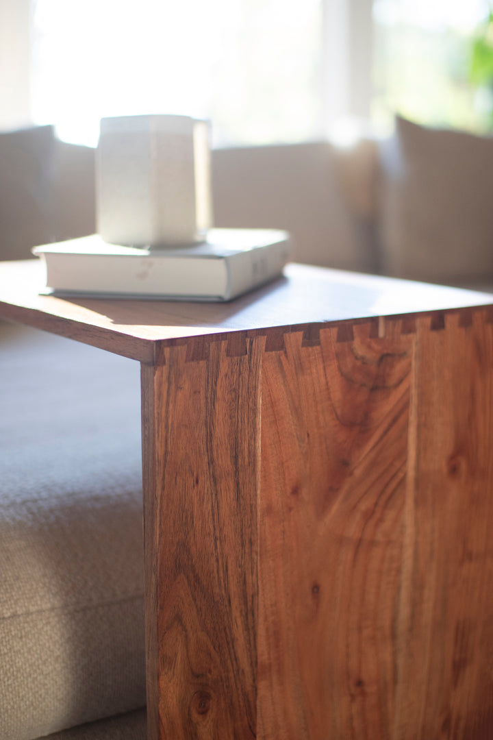 Acacia Wood Sofa Accent Table