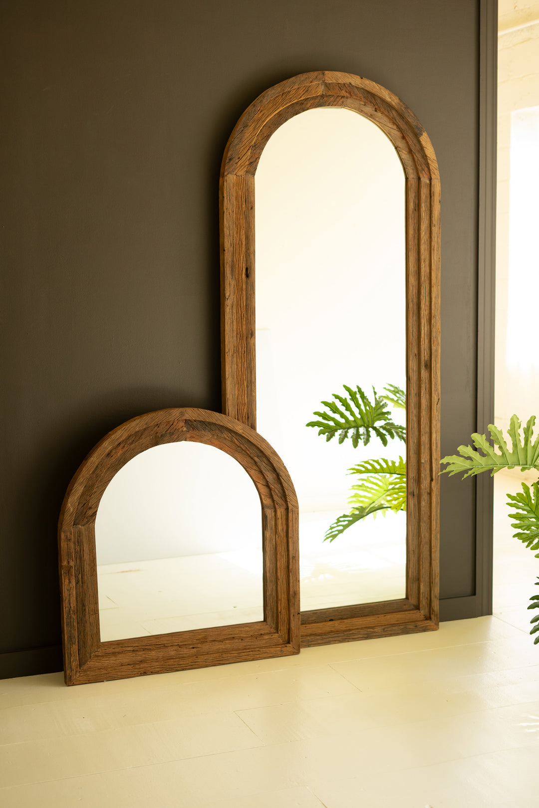 Arched Top Recycled Framed Wall Mirror