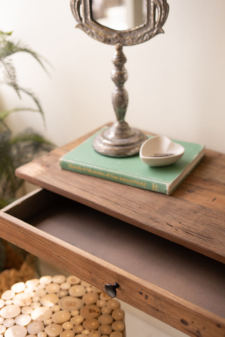 Reclaimed Wood Wall Desk with Drawer