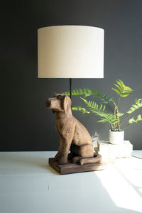 Tall Wooden Floor Lamp with Fabric Shade