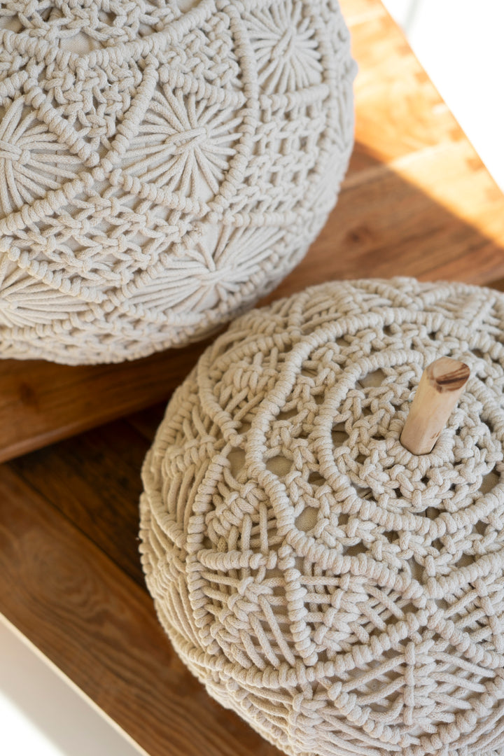 Set of 2 Macrame Pumpkins