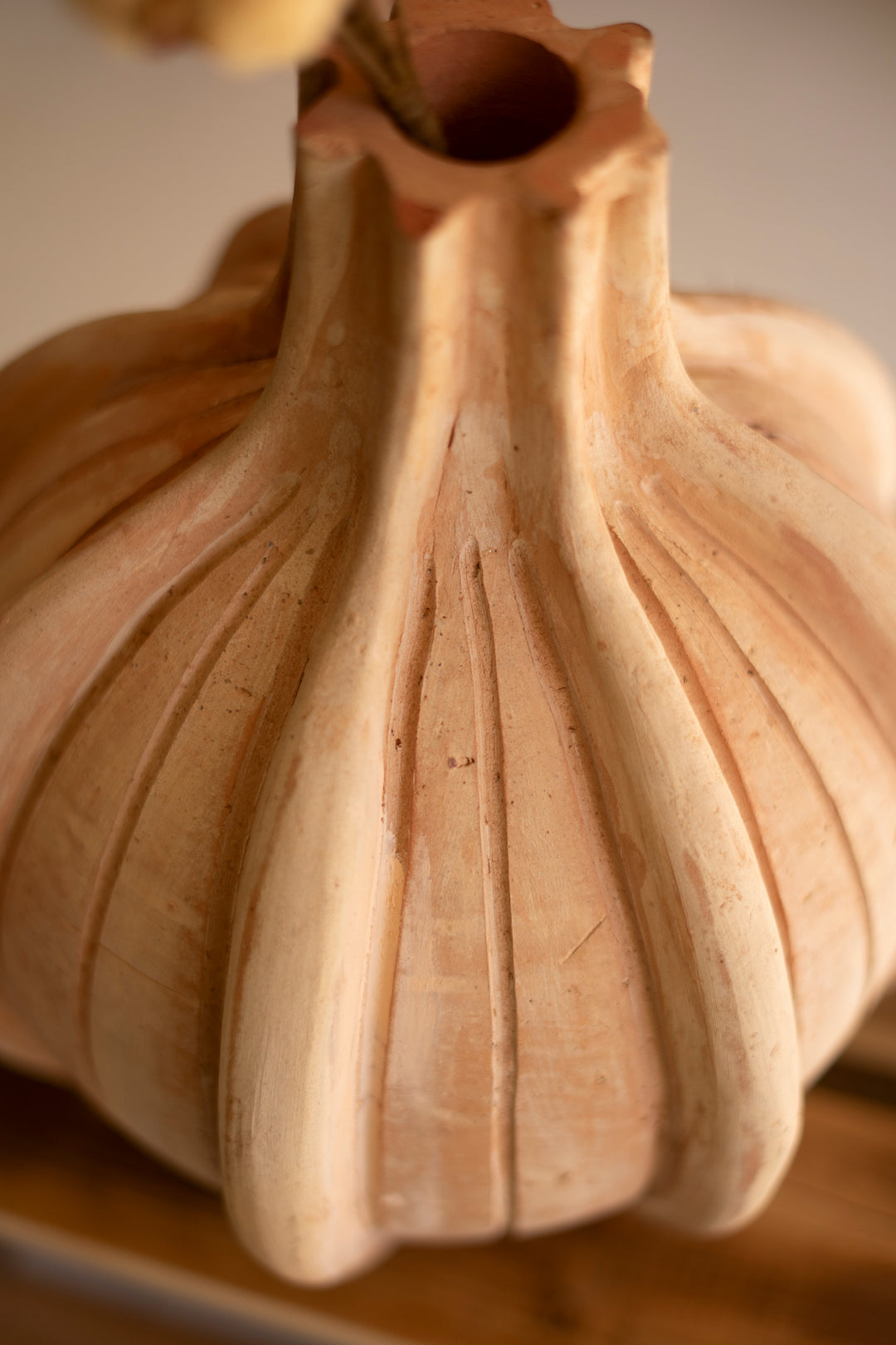 Ribbed Terracotta Vase