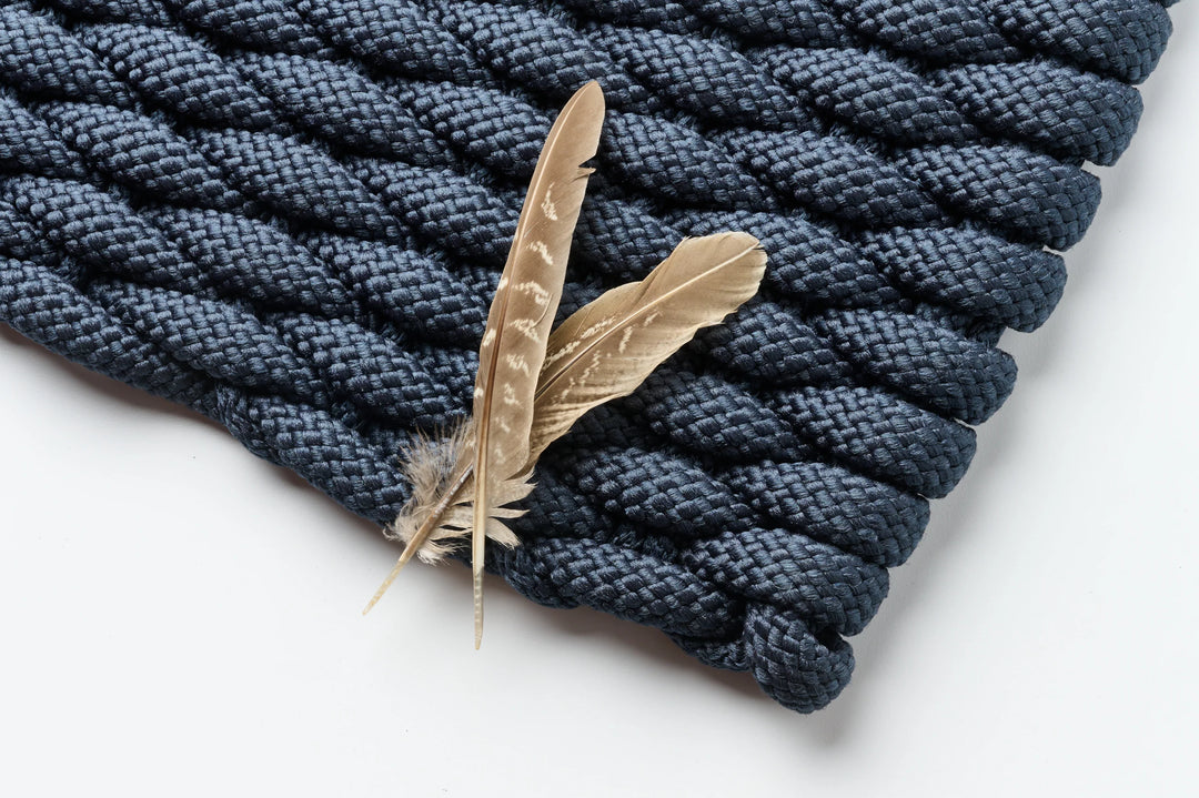 The Rope Co. Handwoven Softstep Mat (Navy)